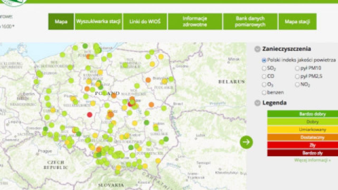 GIOŚ: Jakości powietrza w Polsce